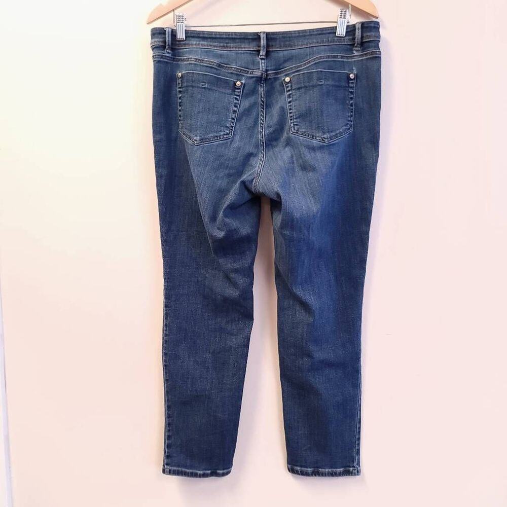 J Jill Denim Slim Ankle Jeans Size 12 Women's Pants Jean Authentic Fit Blue Jean - Picture 3 of 6